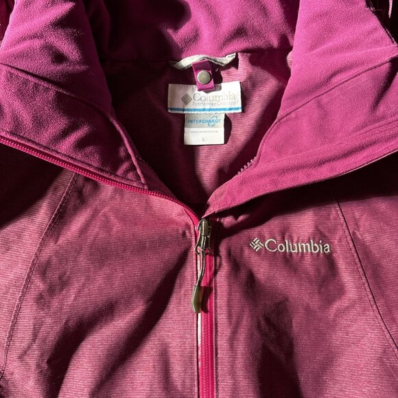Columbia Interchange Burgundy Jacket Size Large Shell - Picture 5 of 7